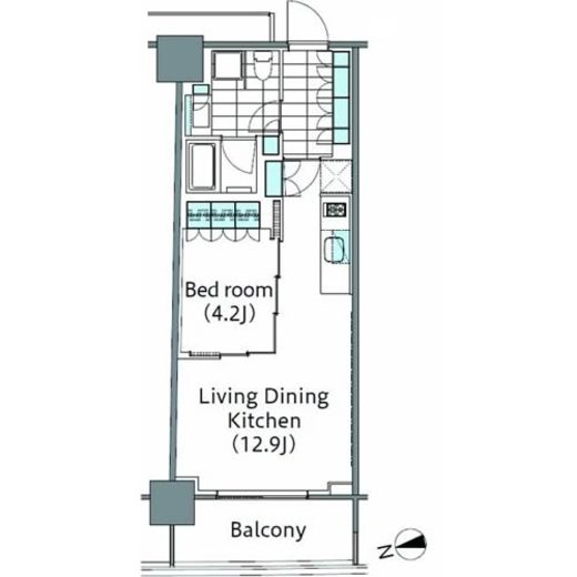 コンフォリア新宿イーストサイドタワー　1109号室　間取り