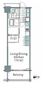 コンフォリア新宿イーストサイドタワー　1324号室　間取り