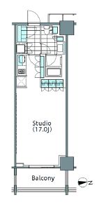 コンフォリア新宿イーストサイドタワー　1425号室　間取り