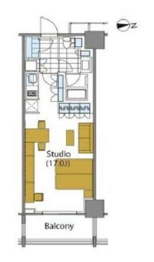 コンフォリア新宿イーストサイドタワー　1725号室　間取り
