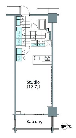 コンフォリア新宿イーストサイドタワー　1821号室　間取り