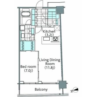 コンフォリア新宿イーストサイドタワー　1907号室　間取り