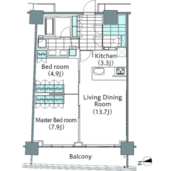 コンフォリア新宿イーストサイドタワー　1911号室　間取り