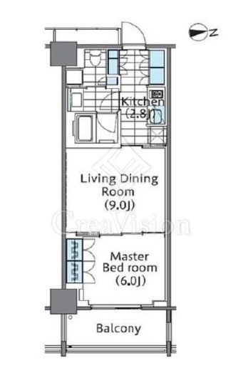コンフォリア新宿イーストサイドタワー　2018号室　間取り