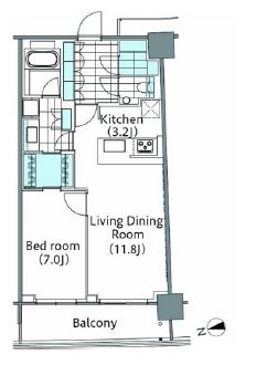コンフォリア新宿イーストサイドタワー　2407号室　間取り