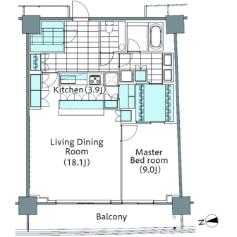コンフォリア新宿イーストサイドタワー　2806号室　間取り