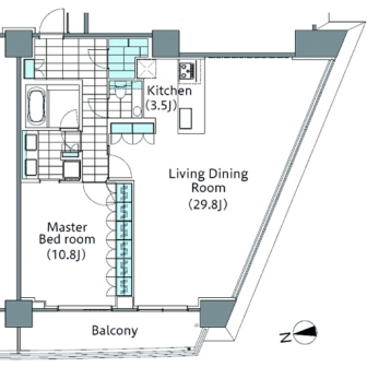 コンフォリア新宿イーストサイドタワー　3009号室　間取り