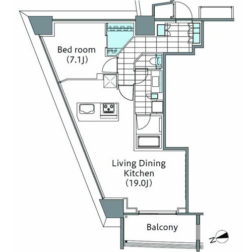 コンフォリア新宿イーストサイドタワー　301号室　間取り