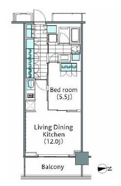 コンフォリア新宿イーストサイドタワー　718号室　間取り