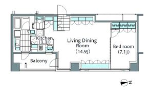 コンフォリア新宿イーストサイドタワー　A306号室　間取り