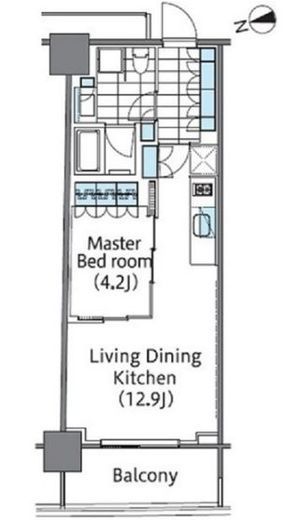 コンフォリア新宿イーストサイドタワー　509号室　間取り