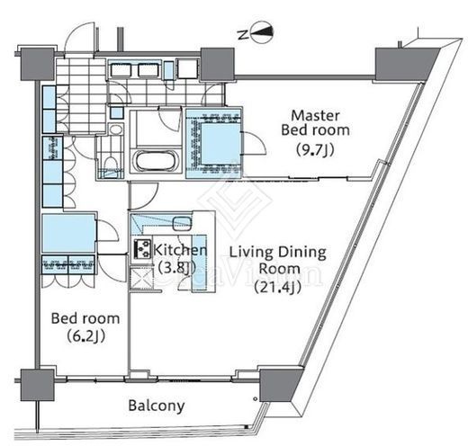 コンフォリア新宿イーストサイドタワー　2510号室　間取り