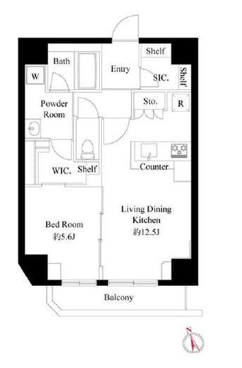 グランパセオ田原町　1302号室　間取り