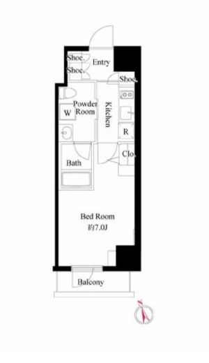 グランパセオ田原町　202号室　間取り