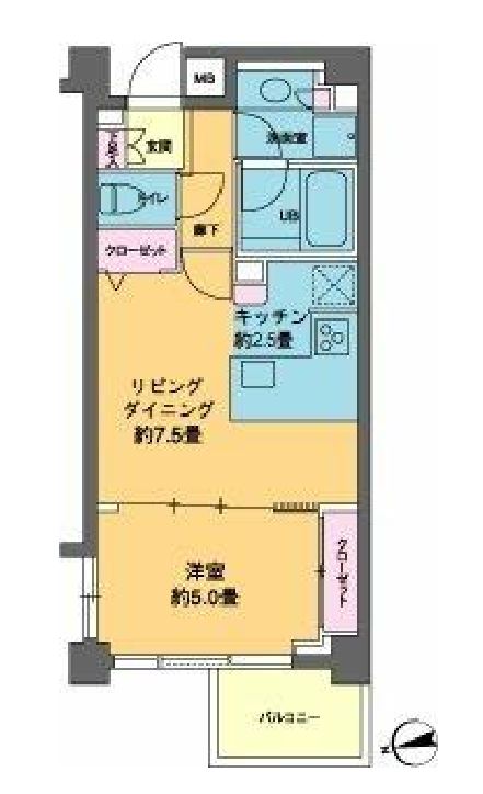カスタリア高輪台２　203号室　間取り