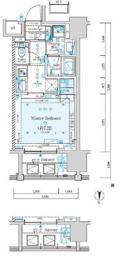 サンウッド錦糸町フラッツ　1206号室　間取り
