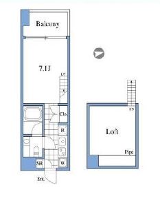 RIZ高輪　604号室　間取り