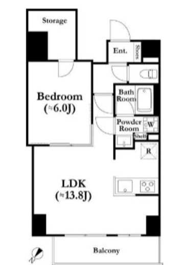 パークキューブ上野桜木　502号室　間取り