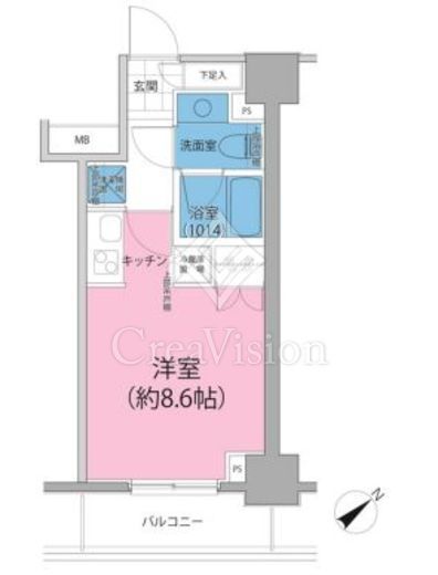 パークハビオ東向島　802号室　間取り