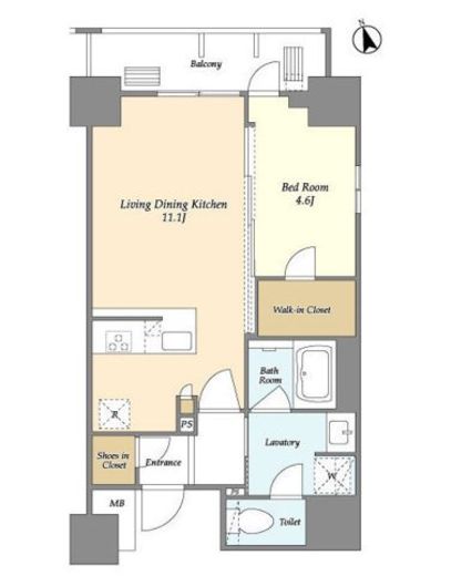 プライムアーバン台東根岸　601号室　間取り