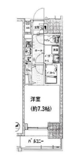 エステムプラザ東京ライズ　1005号室　間取り
