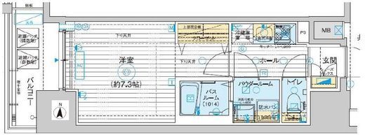 エステムプラザ東京ライズ　14F1号室　間取り