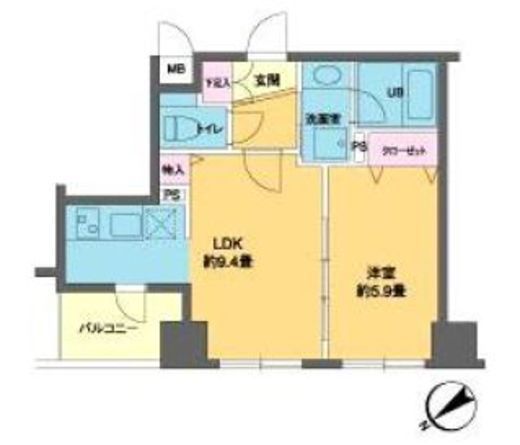 カスタリア北上野　1204号室　間取り