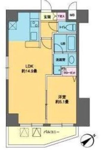 カスタリア北上野　408号室　間取り
