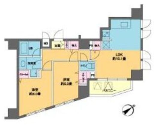 カスタリア北上野　606号室　間取り