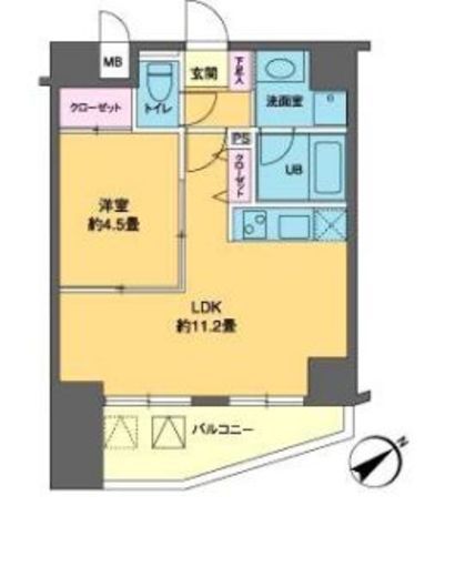 カスタリア北上野　907号室　間取り