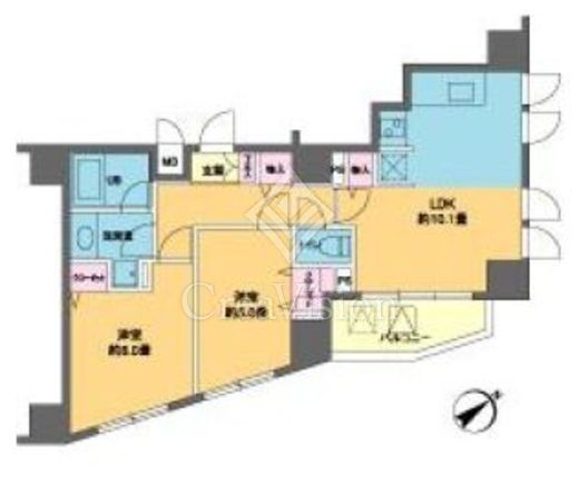カスタリア北上野　906号室　間取り