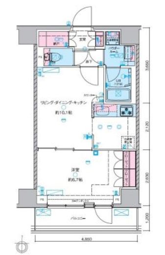 ジェノヴィア本所吾妻橋スカイガーデン　209号室　間取り