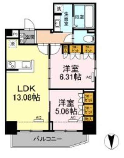 ホウエイコート秋葉原　1203号室　間取り