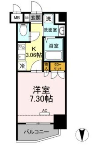 ホウエイコート秋葉原　705号室　間取り