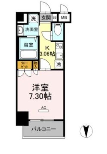 ホウエイコート秋葉原　906号室　間取り