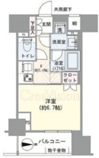 リビオレゾン上野入谷ザ・テラス　605号室　間取り