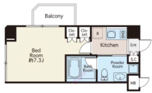 プライムアーバン両国　103号室　間取り