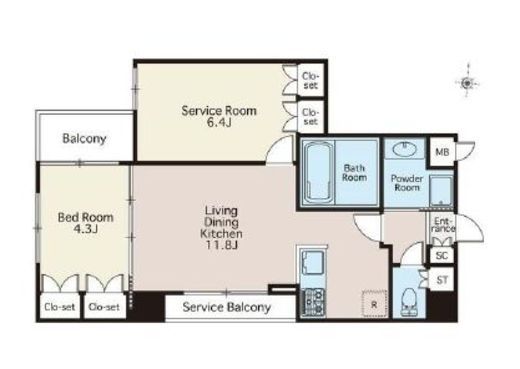 プライムアーバン両国　501号室　間取り