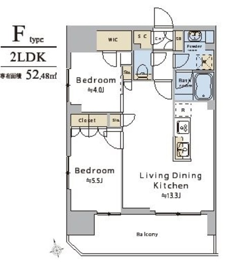 ブリリアイスト浅草橋　1203号室　間取り