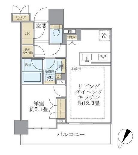 ブリリアタワー有明ミッドクロス　2508号室　間取り