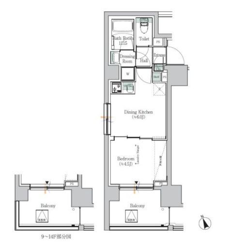 ONE ROOF RESIDENCE ASAKUSABASHI　401号室　間取り