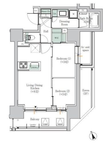 ONE ROOF RESIDENCE ASAKUSABASHI　705号室　間取り