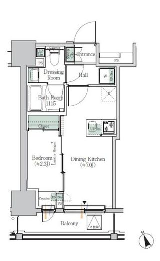 ONE ROOF RESIDENCE ASAKUSABASHI　803号室　間取り