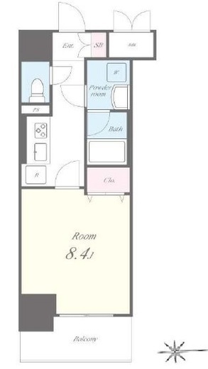 VOLGA BLDG アドグリシーヌ竜泉　1102号室　間取り