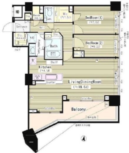 パークホームズ品川ザ レジデンス　1108号室　間取り
