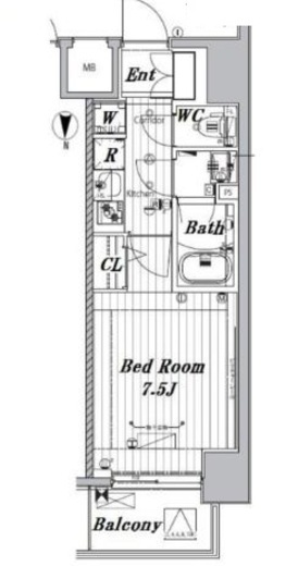 メイクスデザイン両国NORTH　801号室　間取り