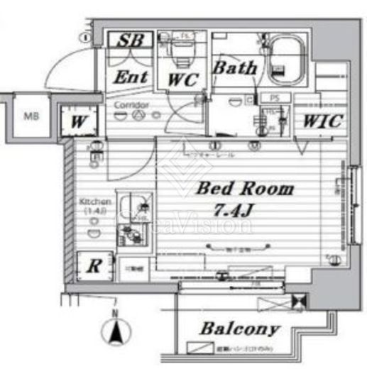 メイクスデザイン両国NORTH　803号室　間取り