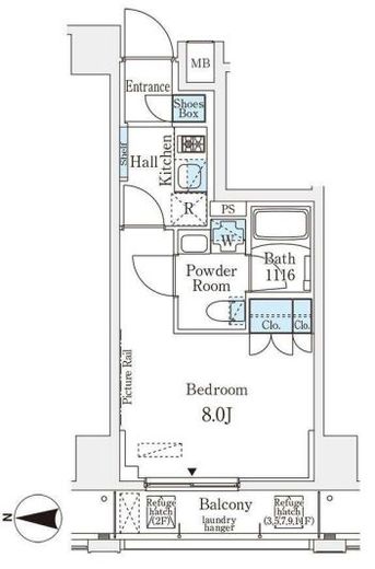 ムニレジデンス上野　703号室　間取り