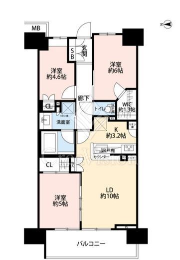 ザ・パークハウス亀戸　7F1号室　間取り