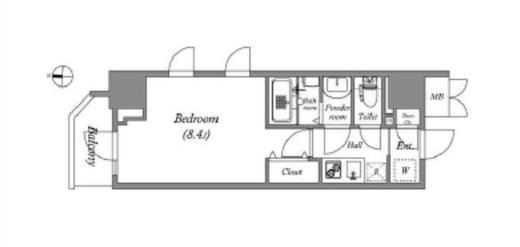 グランパセオ両国　701号室　間取り